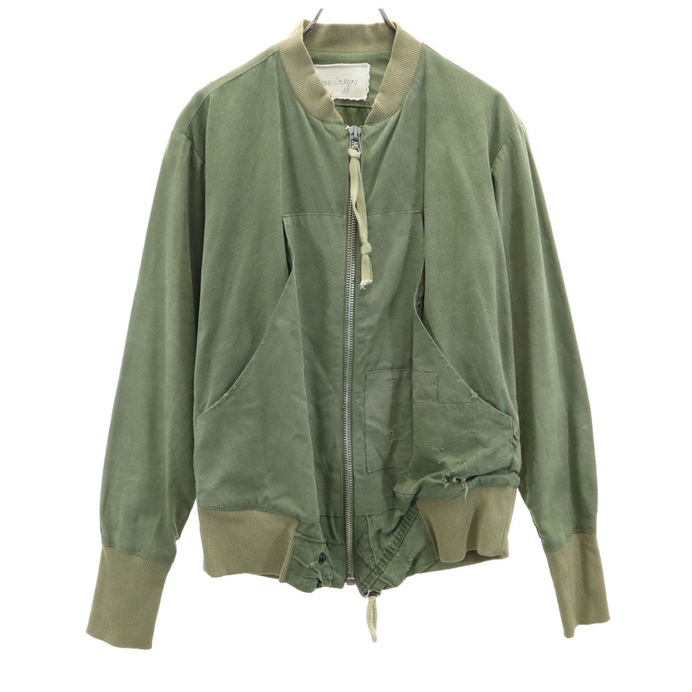 GREG LAUREN グレッグローレン USA製 長袖 ジップジャケット 1 カーキ系 メンズ