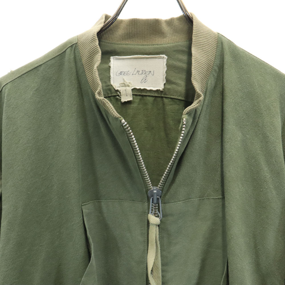 GREG LAUREN グレッグローレン USA製 長袖 ジップジャケット 1 カーキ系 メンズ