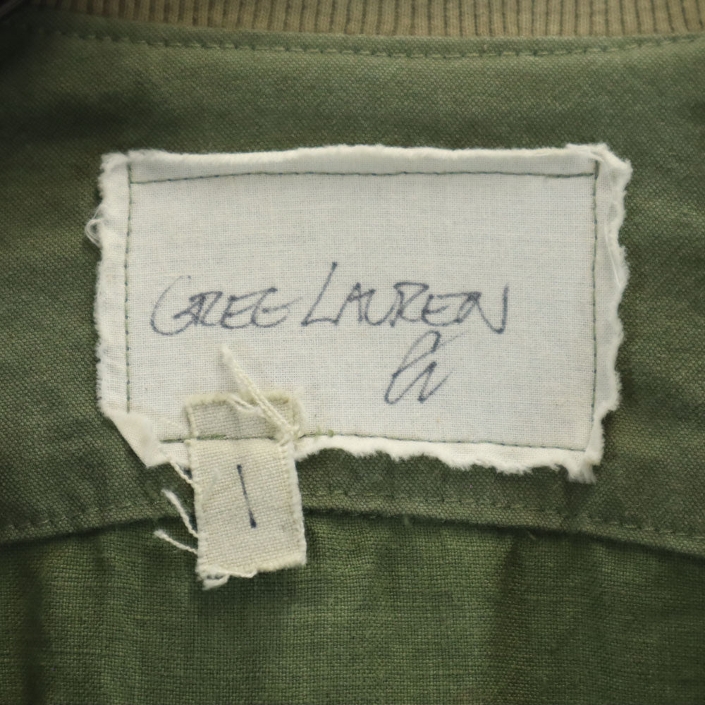 GREG LAUREN グレッグローレン USA製 長袖 ジップジャケット 1 カーキ系 メンズ