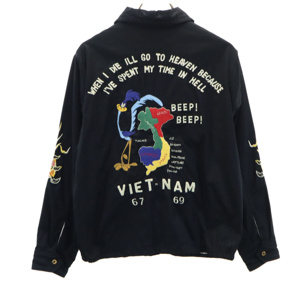 東洋エンタープライズ トーヨーエンタープライズ ルーニーテューンズ TT14573 長袖 コットンベトナム ジップジャケット S ブラック系 Looney Tunes ROAD RUNNER メンズ