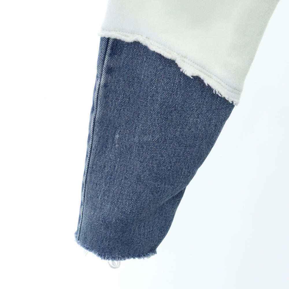 GREG LAUREN グレッグローレン USA製 長袖 スウェットパーカー 1 ホワイト系 メンズ