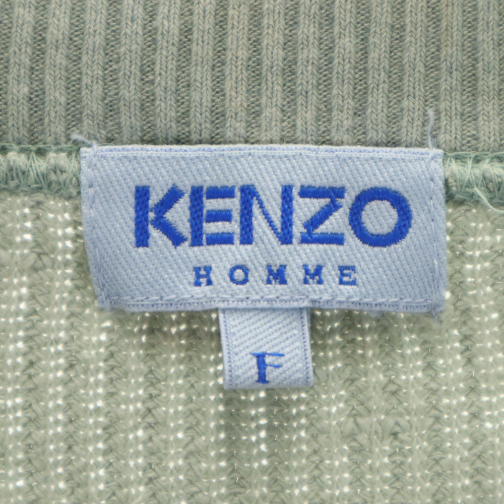 KENZO HOMME ケンゾーオム 90s 日本製 オールド バックロゴ刺繍 長袖 セーター F グリーングレー系 ニット レディース