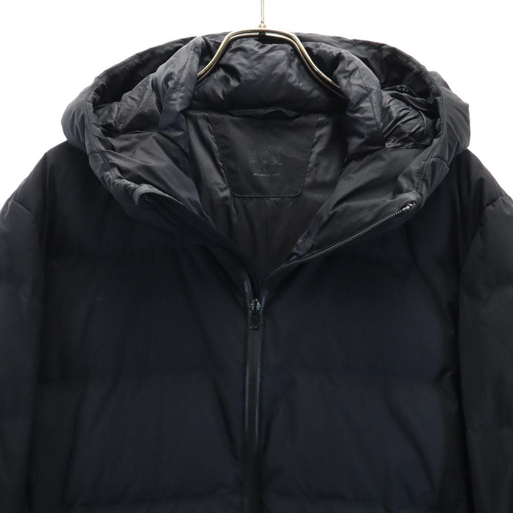 UNIQLO ユニクロ 長袖 シームレス ダウンコート L ブラック系 フード メンズ