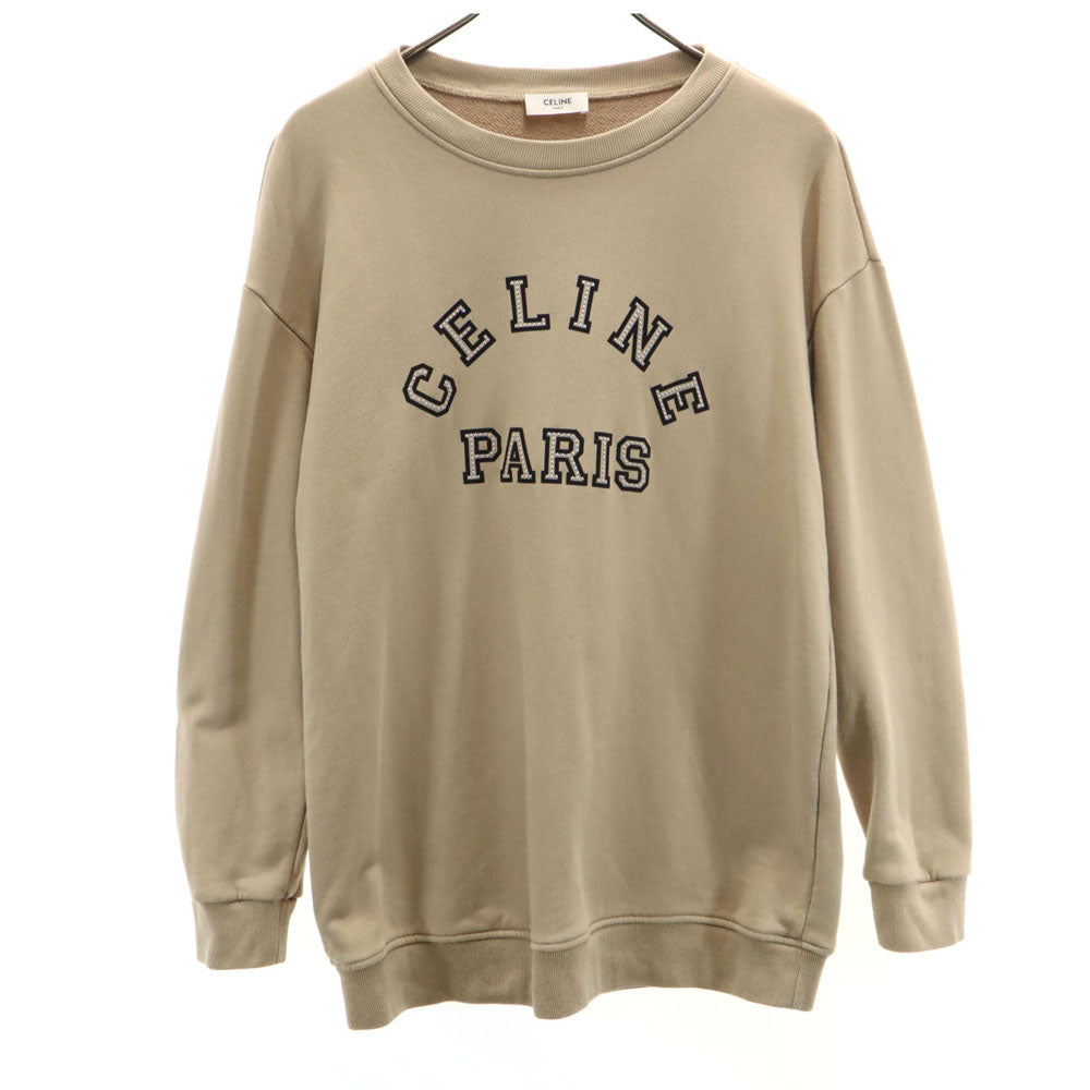 CELINE セリーヌ 日本製 長袖 スウェット トレーナー L ベージュ レディース