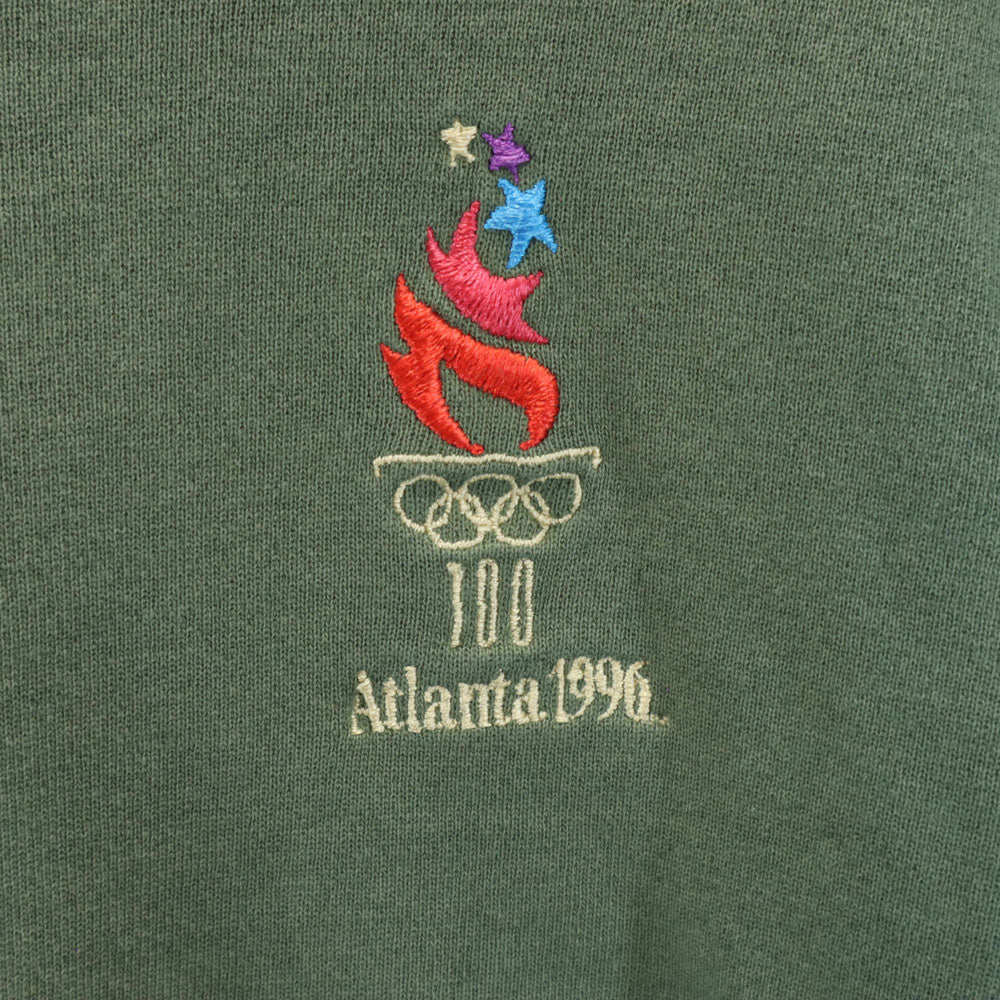 Champion チャンピオン 90s USA製 オールド アトランタオリンピック 長袖 スウェット トレーナー L グリーン 裏起毛 メンズ