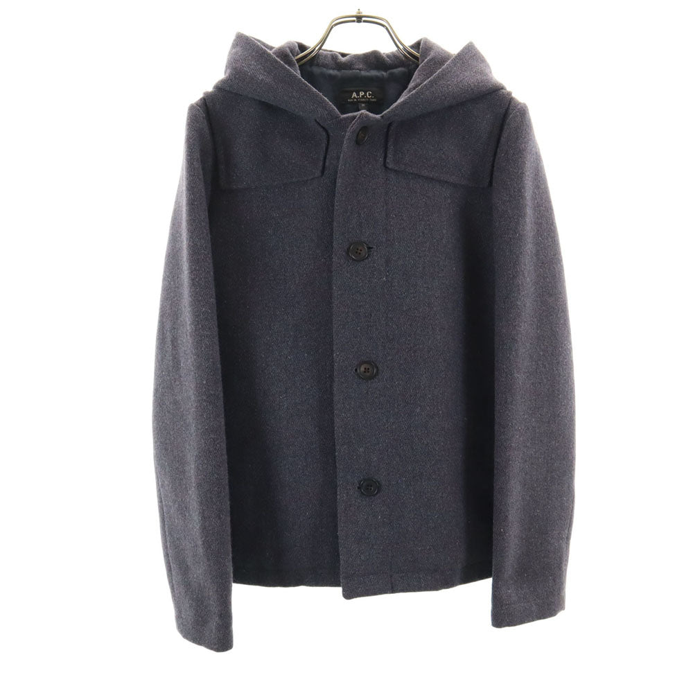 アーペーセー フランス製 ウールブレンド オールド ウールジャケット M ブルー A.P.C. フーディー レディース
