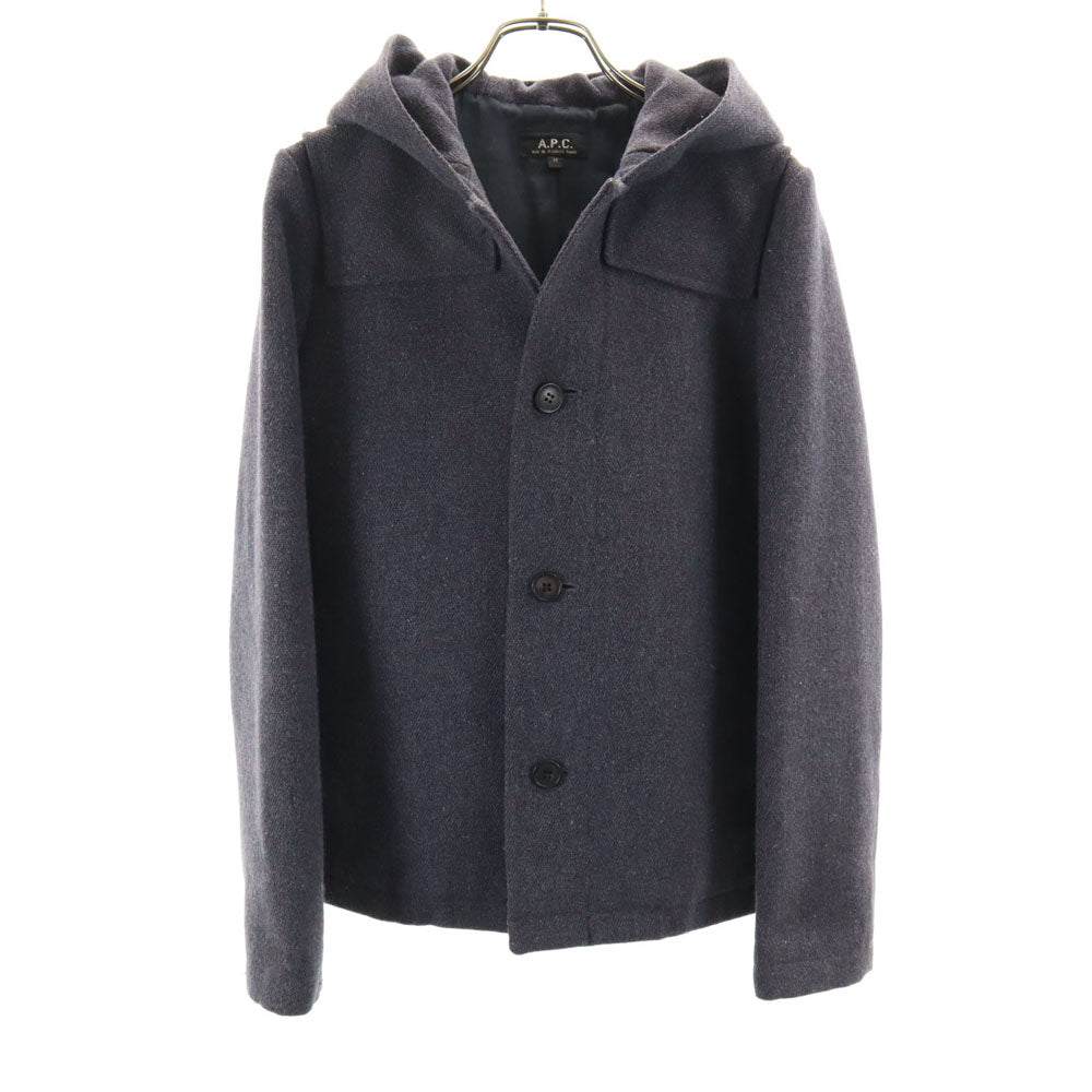 アーペーセー フランス製 ウールブレンド オールド ウールジャケット M ブルー A.P.C. フーディー レディース
