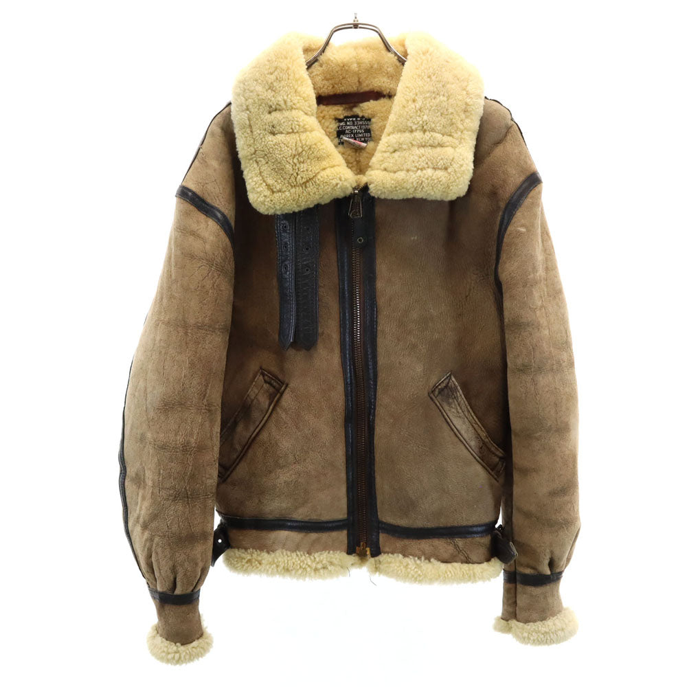 AVIREX アビレックス USA製 B-3 ムートンジャケット 40 ブラウン フライトジャケット ミリタリー メンズ