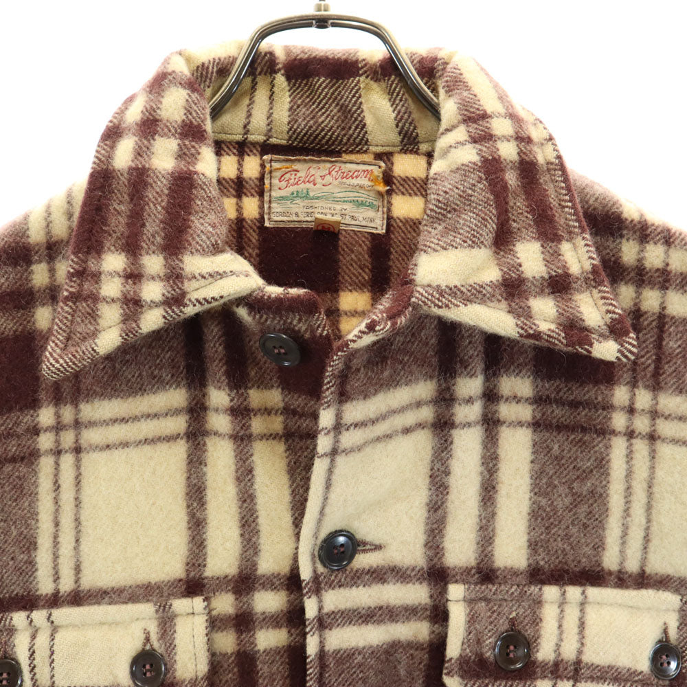 Field Stream 50s ヴィンテージ 長袖 ウール シャツジャケット M ベージュ 他 メンズ
