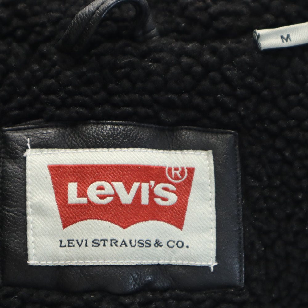 Levi's リーバイス フェイクレザー ジャケット M ブラック ブルゾン フーディー メンズ