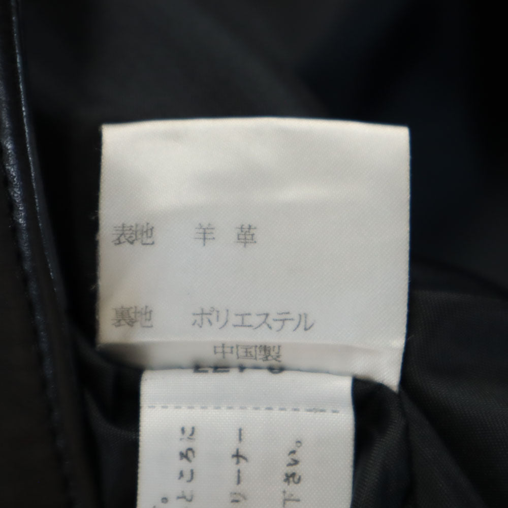 ダナキャランニューヨーク 7分袖 羊革 レザージャケット 6 ブラック DKNY DONNA KARAN NEW YORK レディース