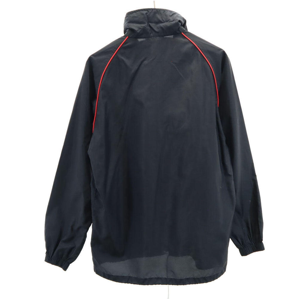 adidas アディダス 70s 80s デサント製 ヴィンテージ トレフォイルロゴ ナイロンジャケット LL ブラック ウィンドブレーカー メンズ