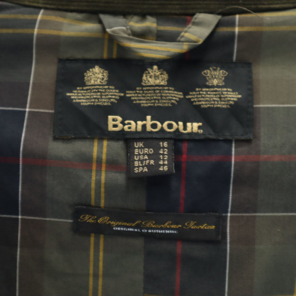 Barbour バブアー FLYWEIGHT WAX UTILITY オイルドジャケット 16 カーキ ブルゾン ヨーロッパ古着 レディース
