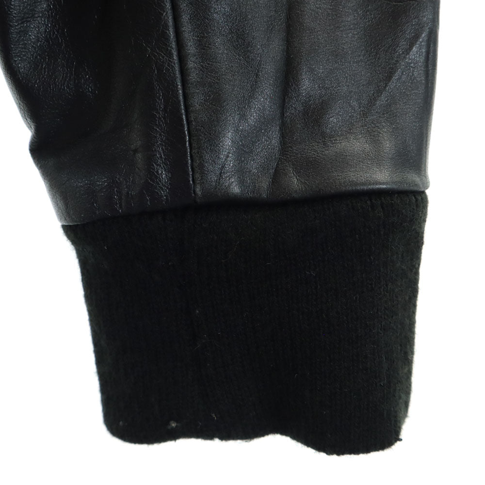 JTP LEATHER 本革 オールド ノーカラー レザージャケット S ブラック レディース
