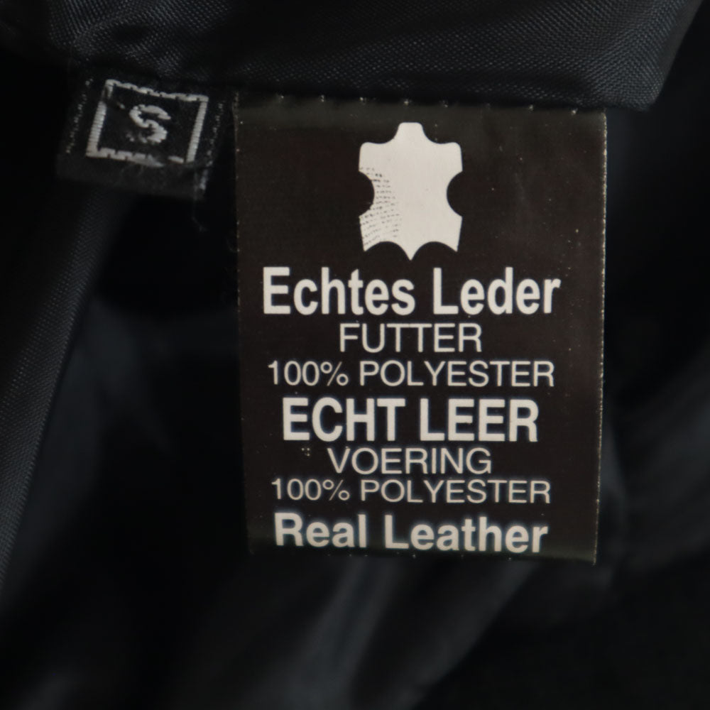 JTP LEATHER 本革 オールド ノーカラー レザージャケット S ブラック レディース