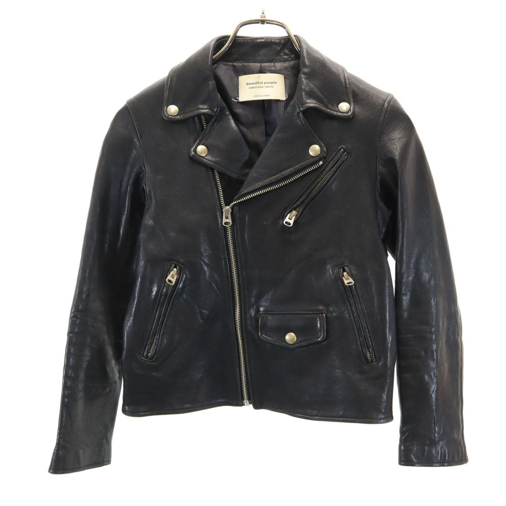 美品 beautiful peopleシュリンクレザーライダースジャケット130 beautiful people(ビューティフルピープル) shrink leather