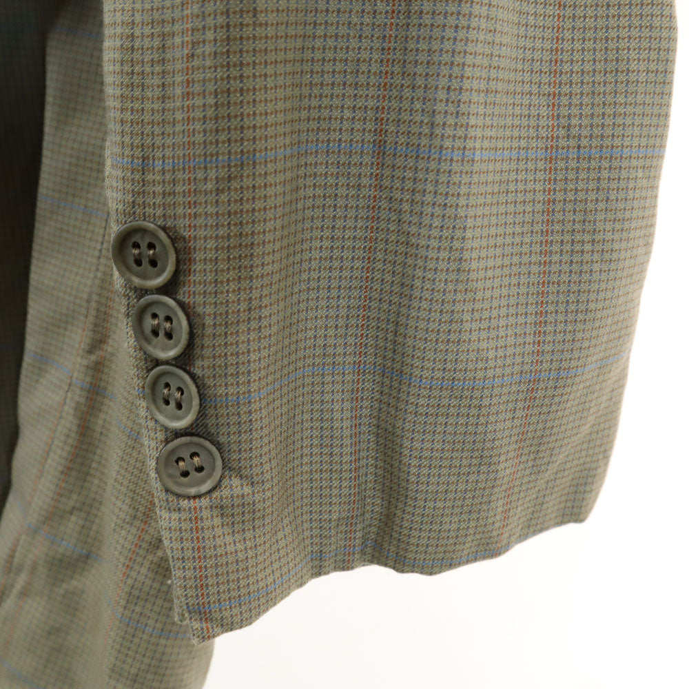 Burberrys バーバリーズ 90s USA製 オールド チェック柄 テーラードジャケット ベージュ 他 肩パッドあり メンズ