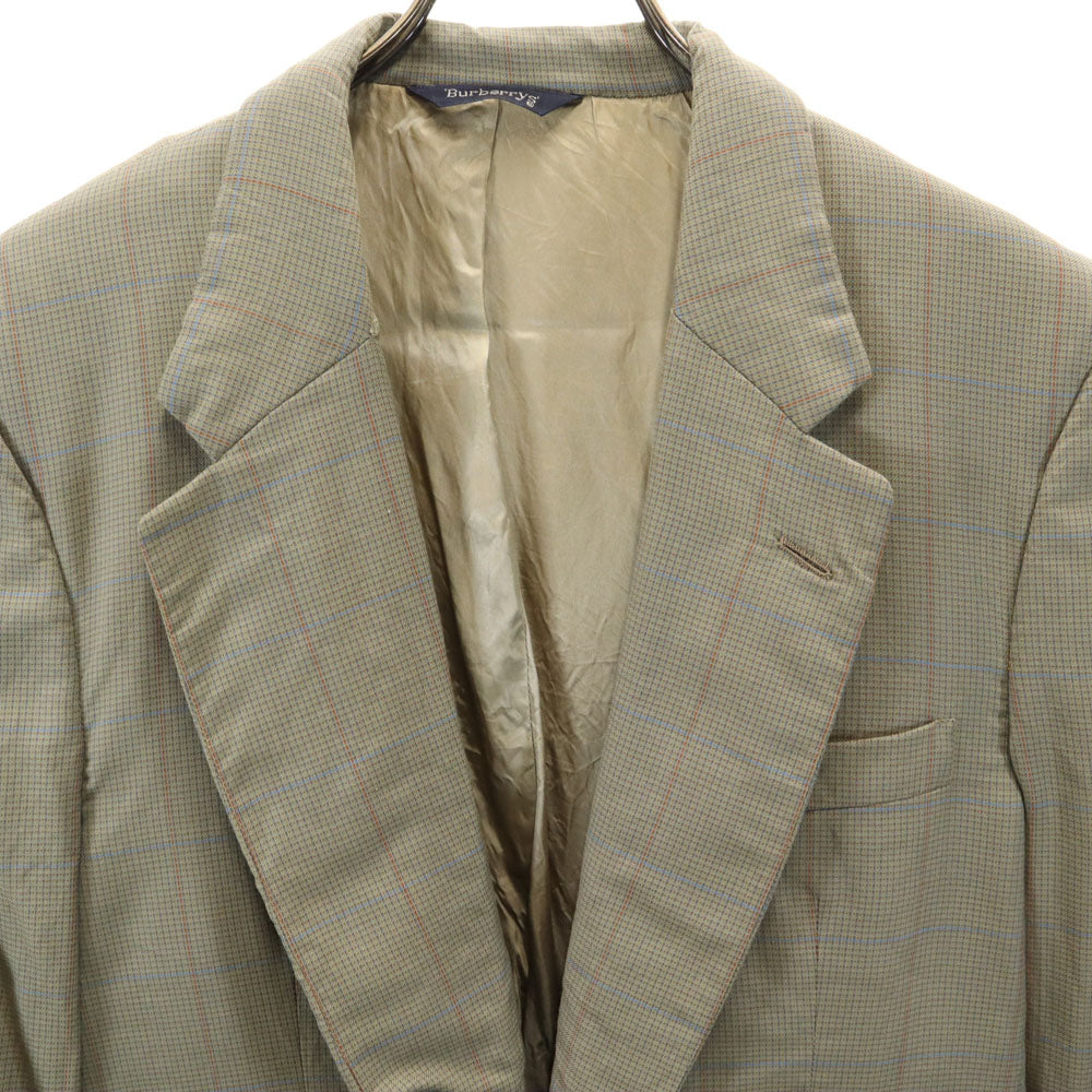 Burberrys バーバリーズ 90s USA製 オールド チェック柄 テーラードジャケット ベージュ 他 肩パッドあり メンズ