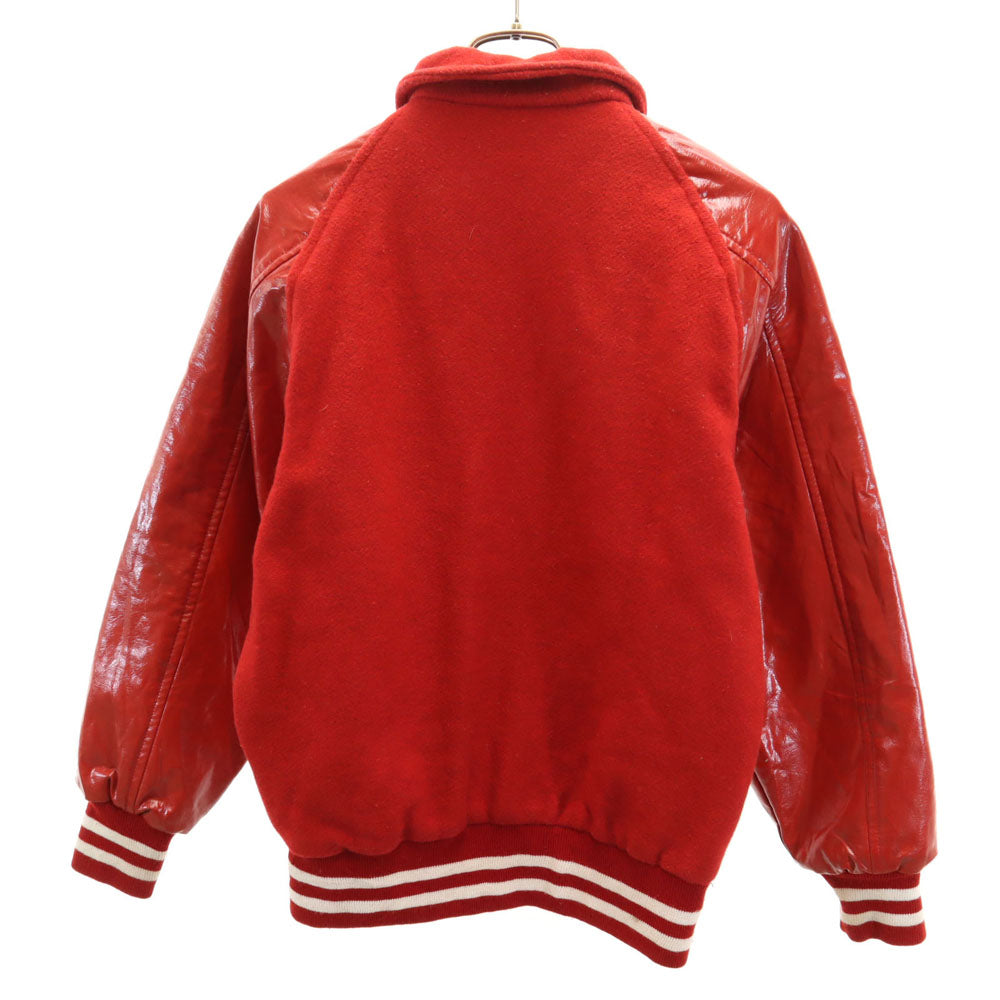 VINTAGE ヴィンテージ 70s 袖レザー スタジャン M レッド メンズ