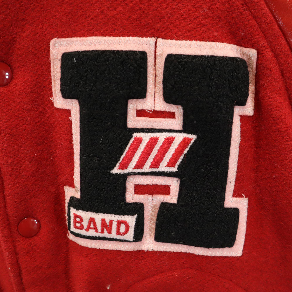 VINTAGE ヴィンテージ 70s 袖レザー スタジャン M レッド メンズ