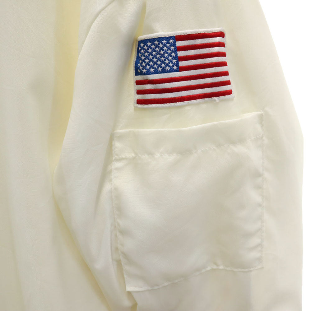 VINTAGE ヴィンテージ 80s USA製 レーサージャケット ヴィンテージ ナイロンジャケット L ホワイト 裏起毛 IDEALジップ メンズ