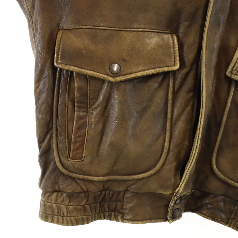 HARLEY DAVIDSON ハーレーダビッドソン 90s オールド フライトジャケット 40 ブラウン ライナー付き メンズ
