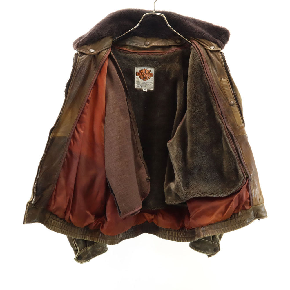 HARLEY DAVIDSON ハーレーダビッドソン 90s オールド フライトジャケット 40 ブラウン ライナー付き メンズ