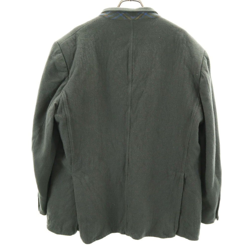 LANVIN ランバン 80s 90s ウールブレンド オールド テーラードジャケット S グレーカーキ 肩パッドあり メンズ