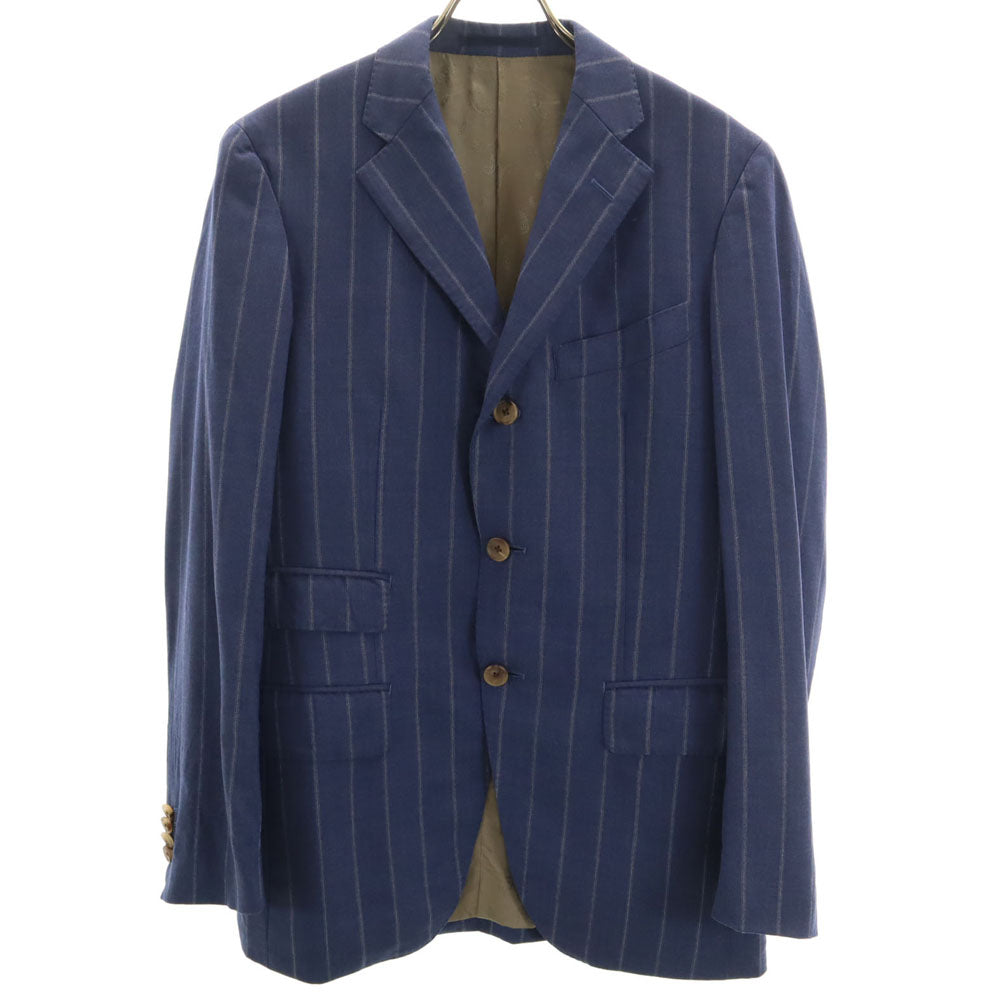 ドラゴ ×オンリー ウール 100% ストライプ スリーピース スーツ 上下 セットアップ ネイビー ONLY メンズ