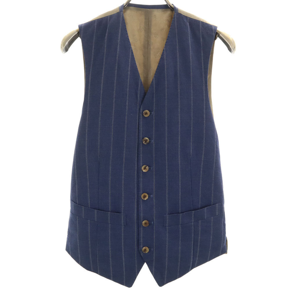 ドラゴ ×オンリー ウール 100% ストライプ スリーピース スーツ 上下 セットアップ ネイビー ONLY メンズ