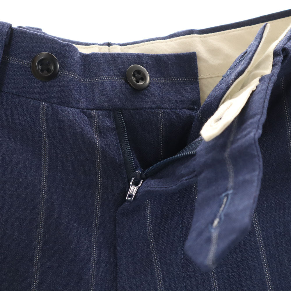 ドラゴ ×オンリー ウール 100% ストライプ スリーピース スーツ 上下 セットアップ ネイビー ONLY メンズ