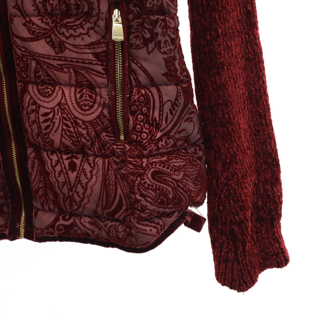 Desigual デシグアル ペイズリー柄 ジャケット 36 ボルドー 2WAY 中綿ベスト レディース