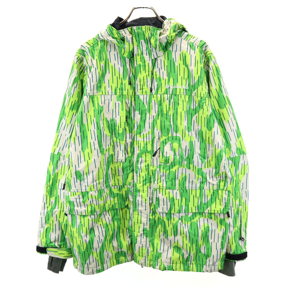 コロンビア 総柄 ウィンター ジャケット L グリーン系 Columbia アウトドア OMNI-TECH メンズ
