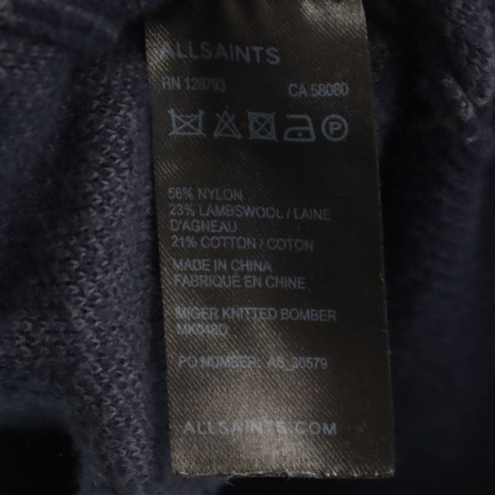 ALLSAINTS オールセインツ 総柄 ニットジャケット XS ネイビー 他 メンズ