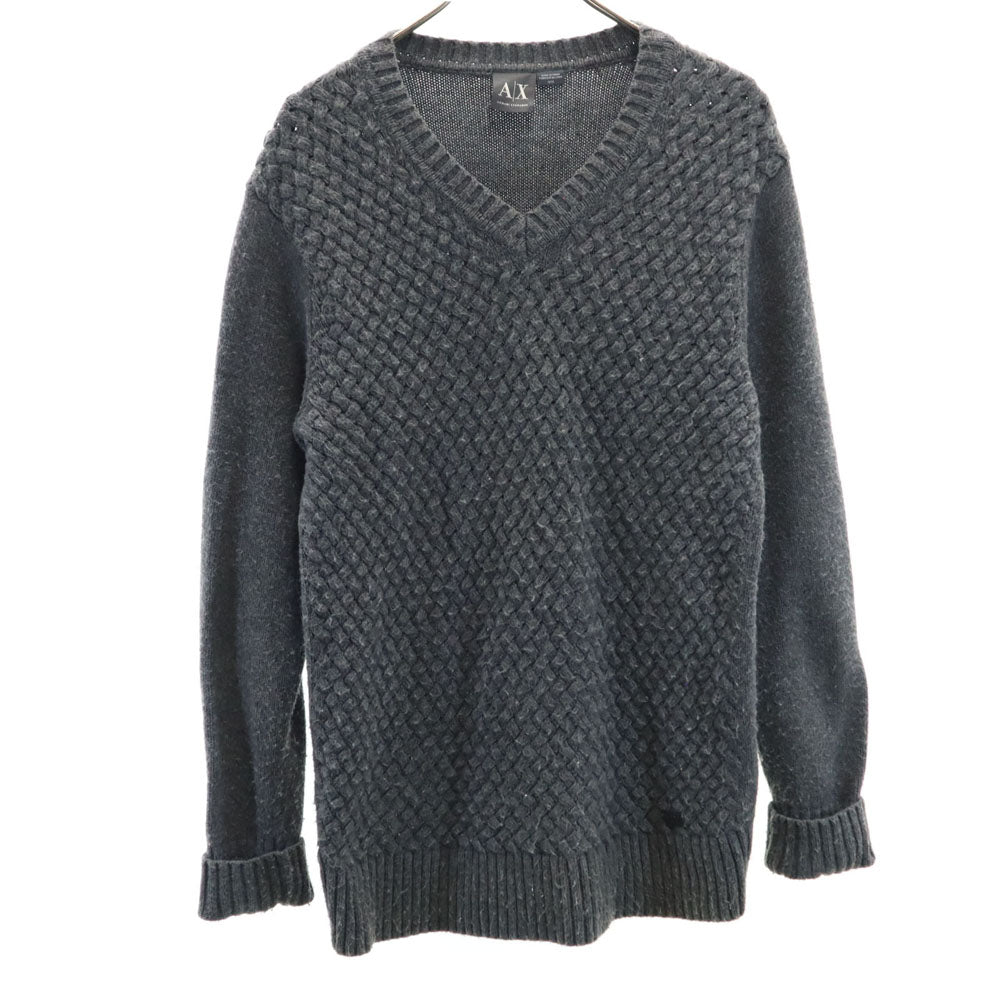 ARMANI EXCHANGE アルマーニエクスチェンジ 長袖 Vネック セーター M チャコールグレー ニット メンズ