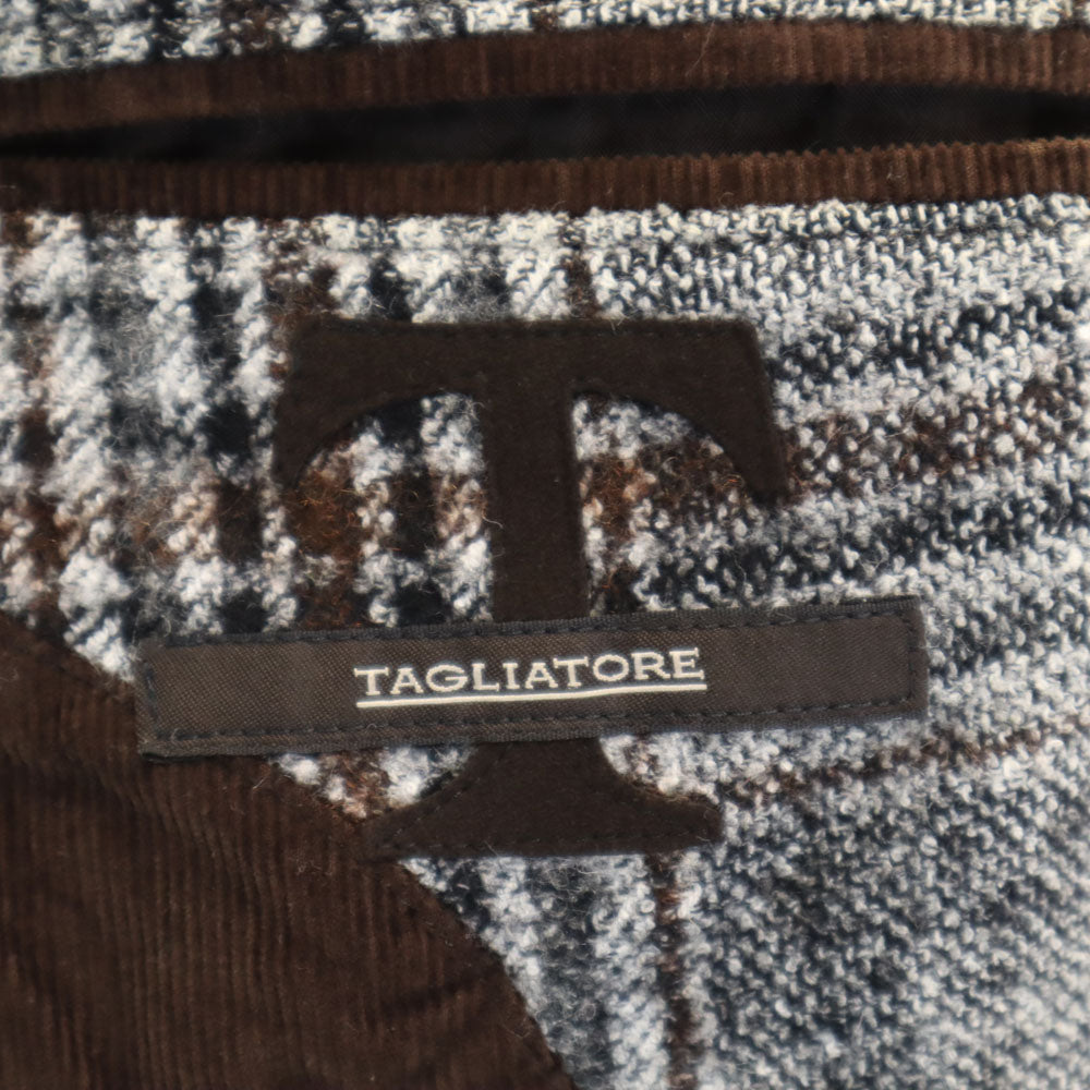 TAGLIATORE タリアトーレ イタリア製 チェック柄 テーラードジャケット 46 グレー ブレザー メンズ