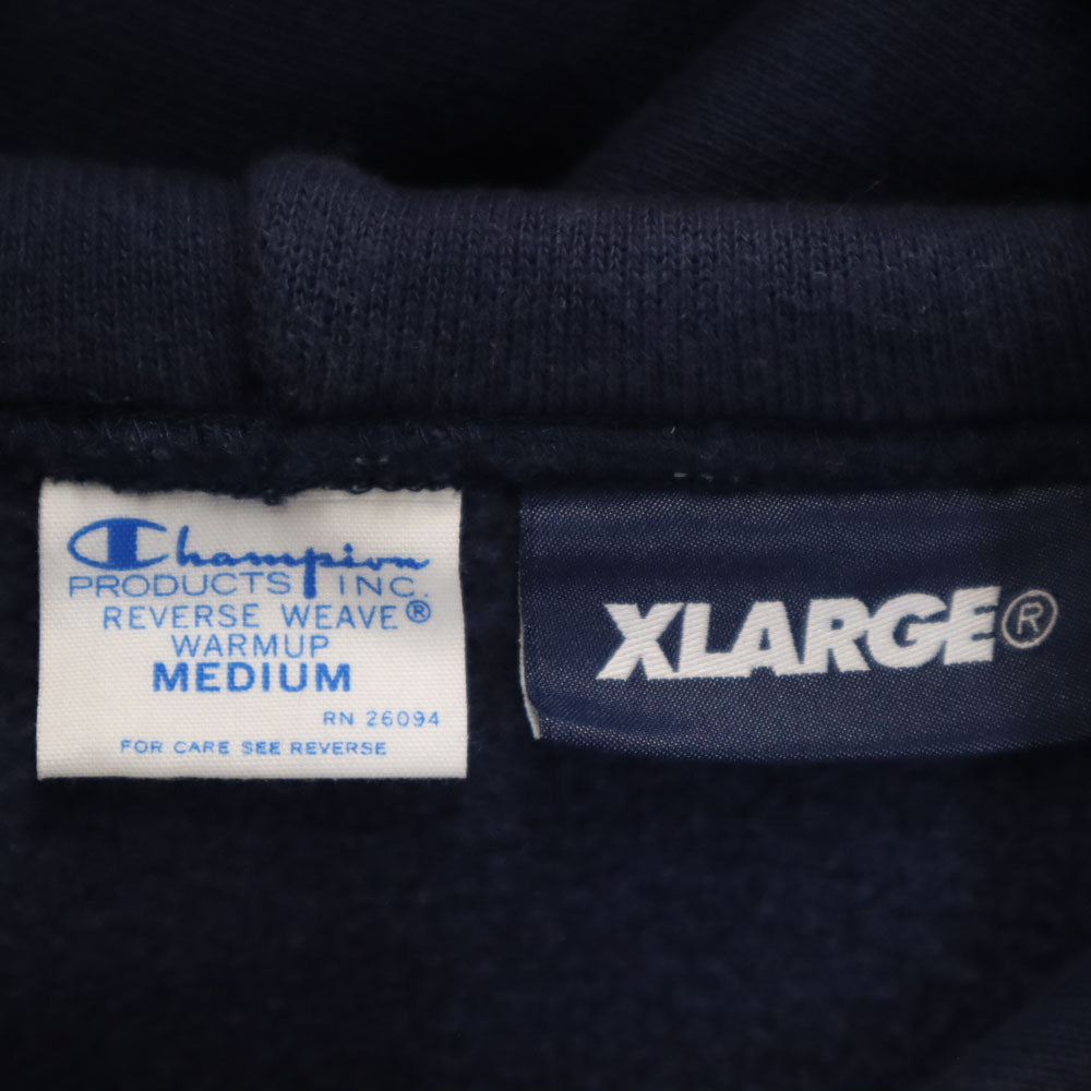 Champion チャンピオン エクストララージ コラボ 長袖 リバースウィーブ スウェットパーカー M ネイビー x XLARGE 裏起毛 メンズ