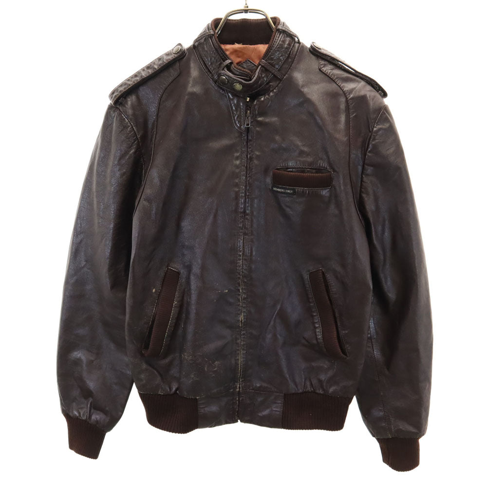 MEMBERS ONLY メンバーズオンリー 80s ヴィンテージ レザー シングルライダースジャケット 38 ブラウン メンズ