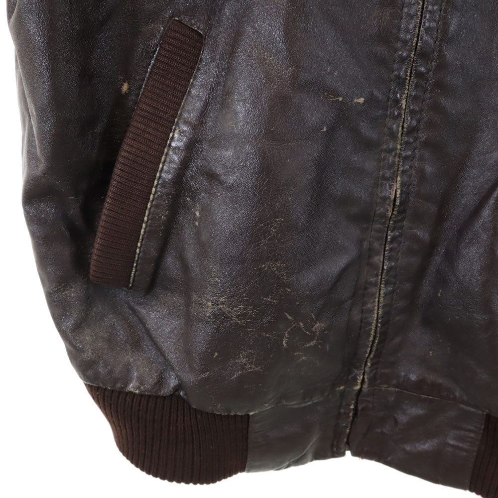 MEMBERS ONLY メンバーズオンリー 80s ヴィンテージ レザー シングルライダースジャケット 38 ブラウン メンズ