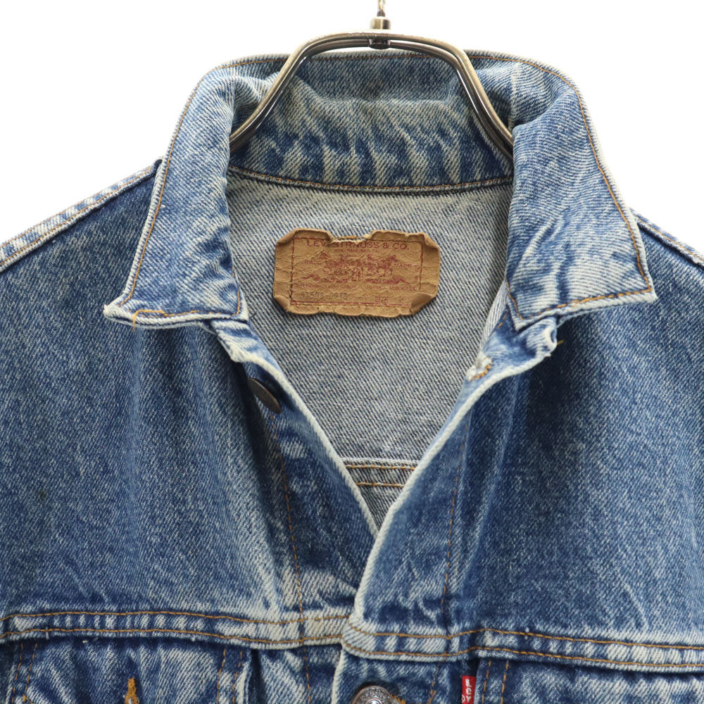 Levi's リーバイス 80s オールド USA製 57508-0218 4th デニムジャケット M ブルー ハンドウォーマーポケット キッズ