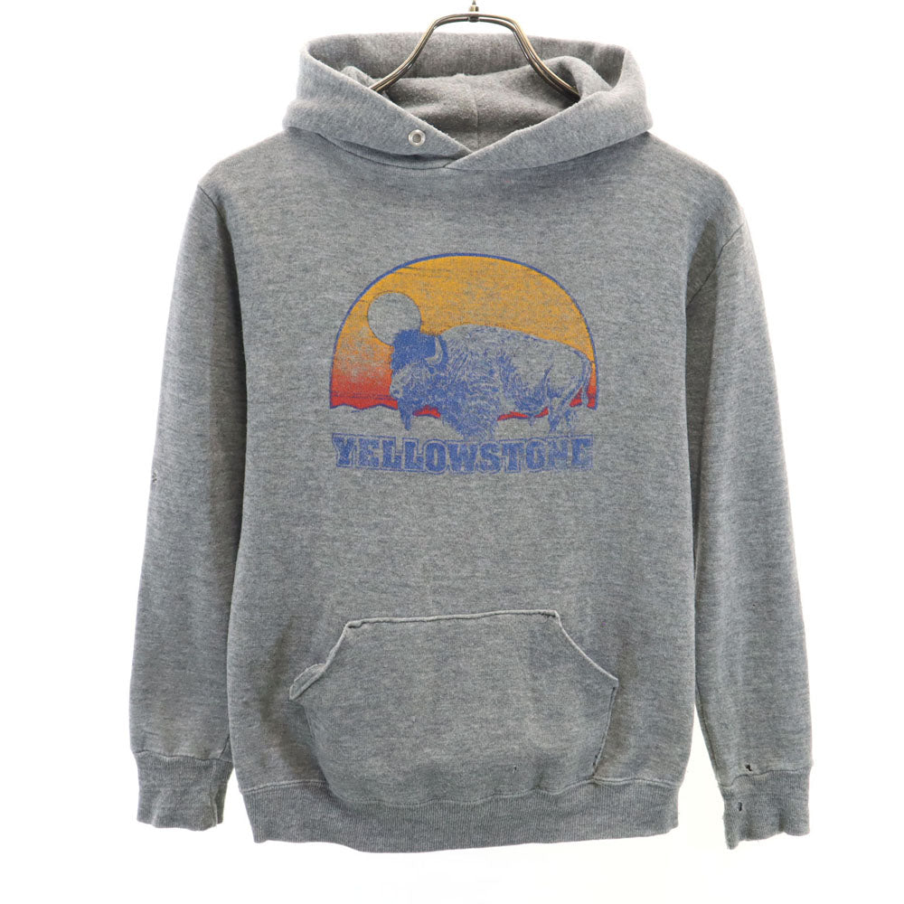 JERZEES ジャージーズ 80s USA製 ヴィンテージ 長袖 スウェットパーカー L 14-16 グレー キッズ