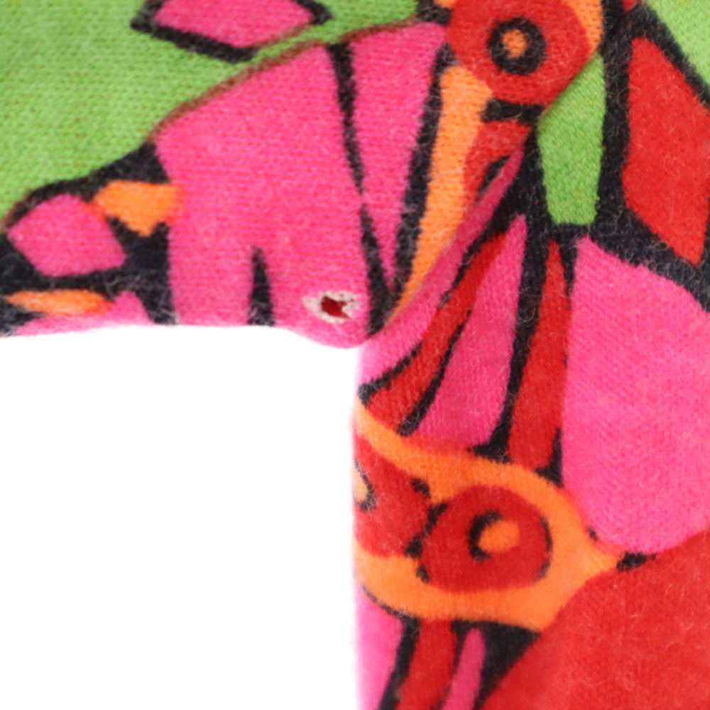 YVES SAINT LAURENT イヴサンローラン 90s オールド 総柄 長袖 カットソー M レッド 他 レディース