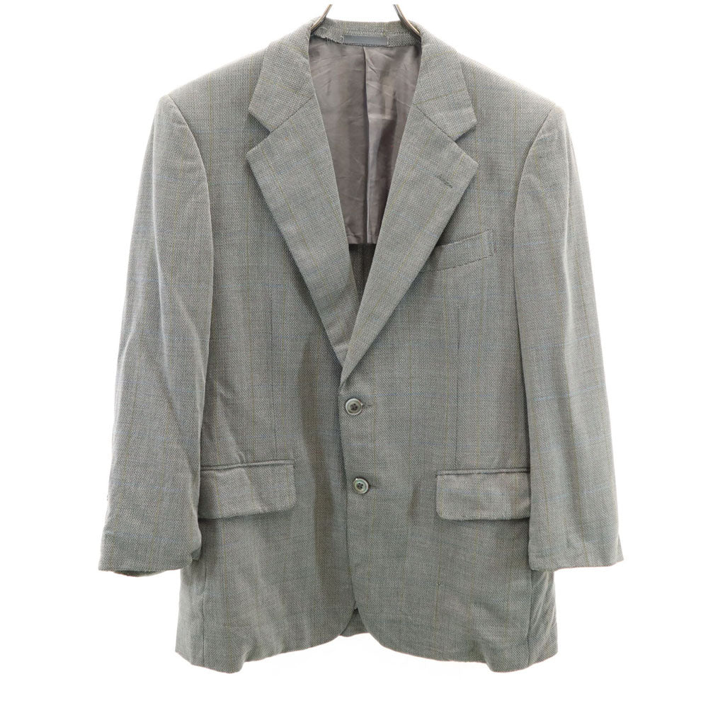 Burberrys バーバリーズ 90s ウールブレンド 日本製 三陽商会 オールド チェック 長袖 テーラードジャケット 94-84-165 グレー系 サイドベンツ メンズ