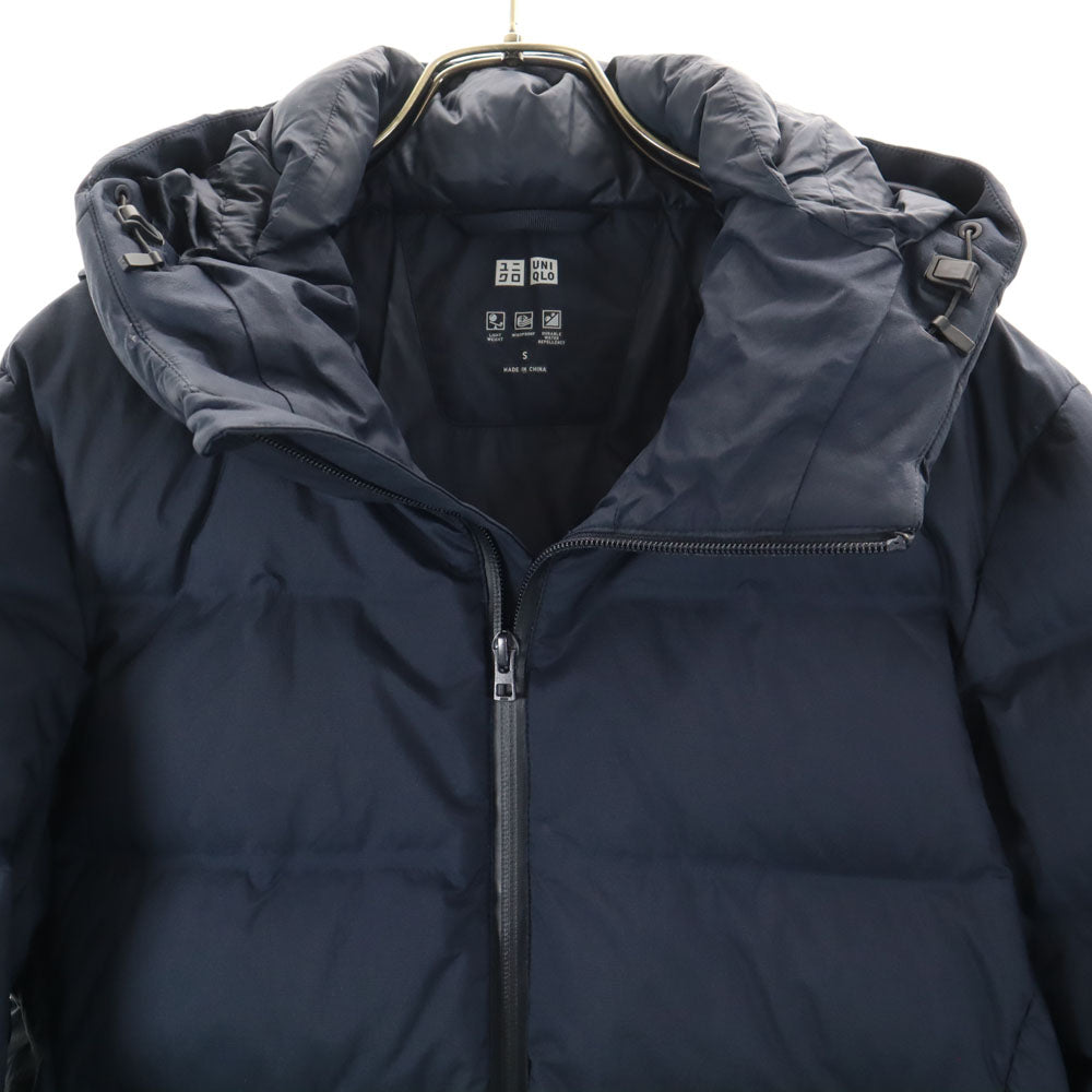 UNIQLO ユニクロ シームレス ダウンジャケット S ネイビー フーディー メンズ