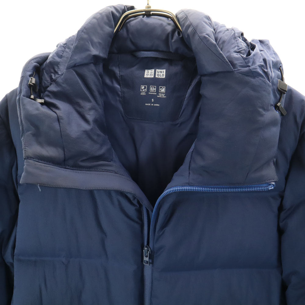 UNIQLO ユニクロ シームレス ダウンジャケット S ネイビー フーディー メンズ