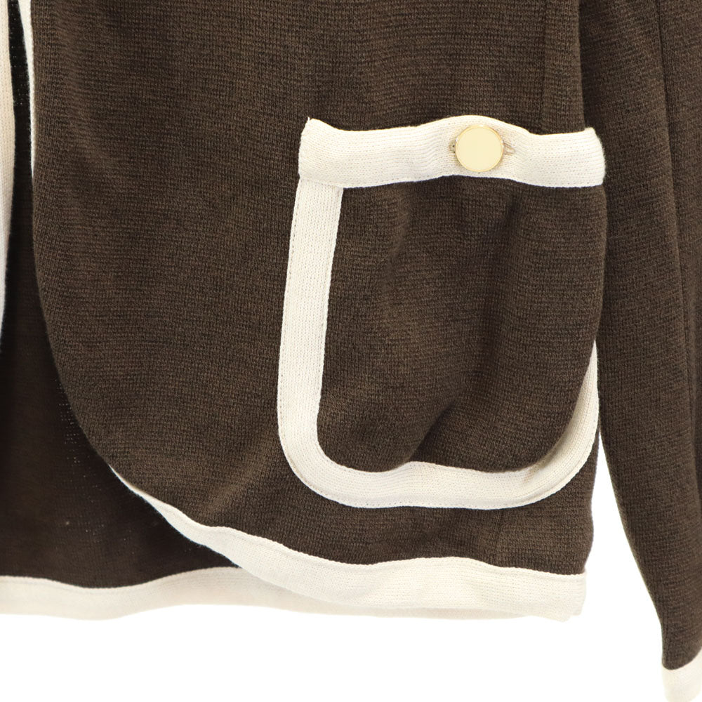 Salvatore Ferragamo サルヴァトーレフェラガモ イタリア製 シルクブレンド 長袖 テーラードジャケット XS ブラウン系 レディース