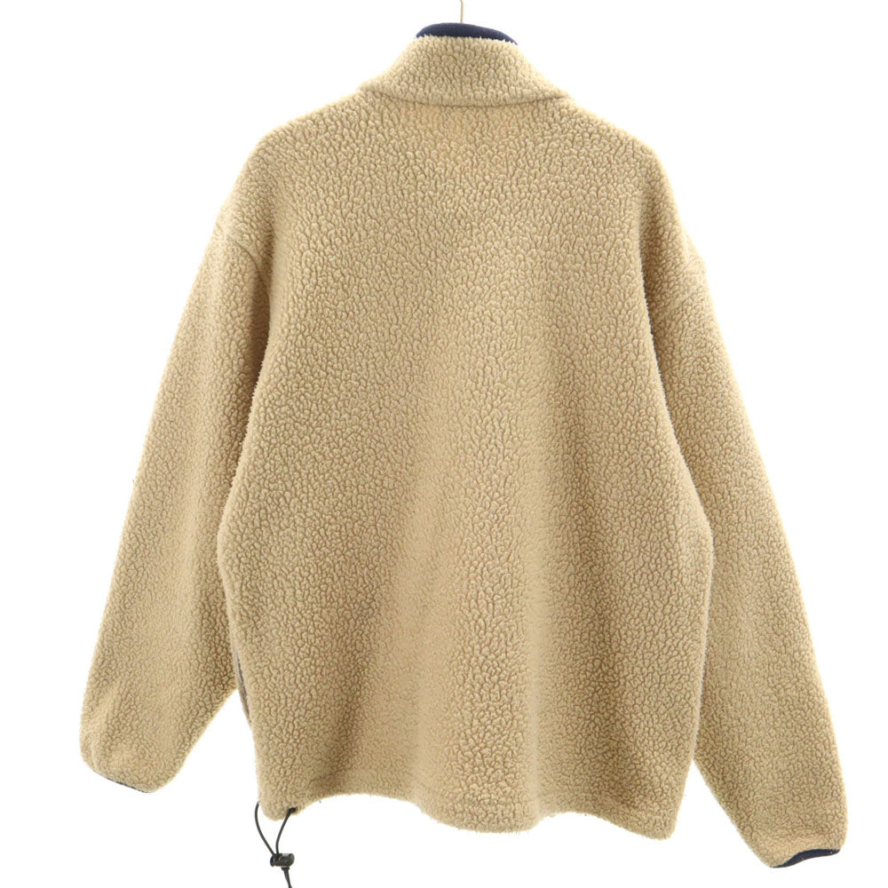 L.L.Bean エルエルビーン 80s ヴィンテージ 長袖 ハーフジップ ボアジャケット ベージュ プルオーバー アウトドア メンズ