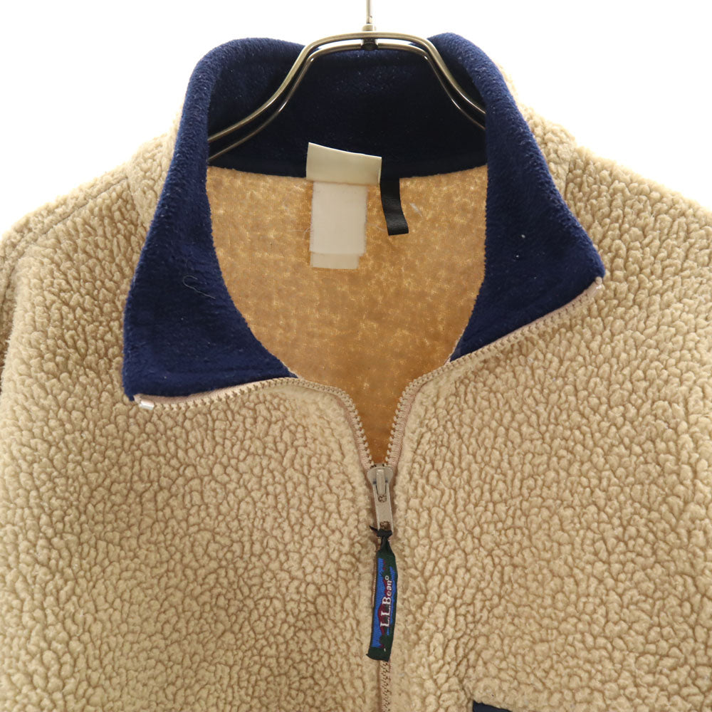 L.L.Bean エルエルビーン 80s ヴィンテージ 長袖 ハーフジップ ボアジャケット ベージュ プルオーバー アウトドア メンズ