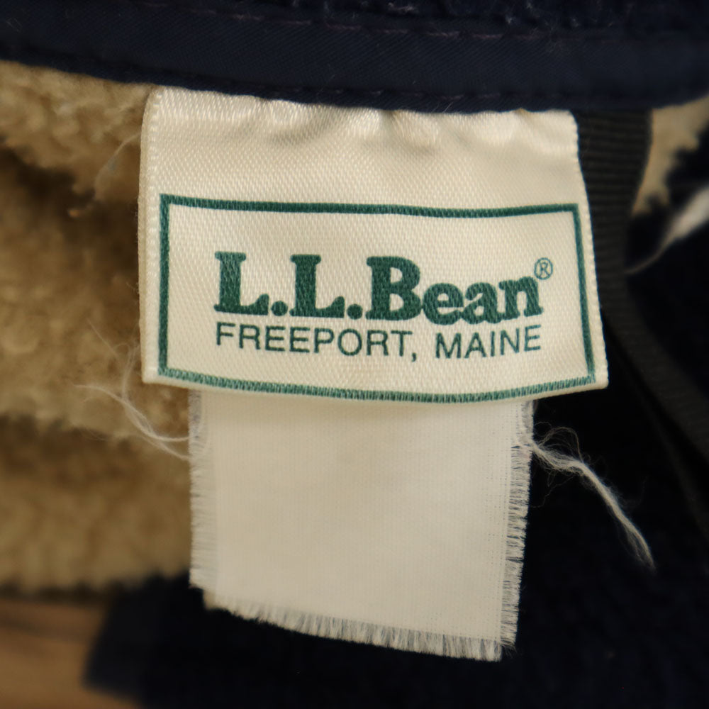 L.L.Bean エルエルビーン 80s ヴィンテージ 長袖 ハーフジップ ボアジャケット ベージュ プルオーバー アウトドア メンズ