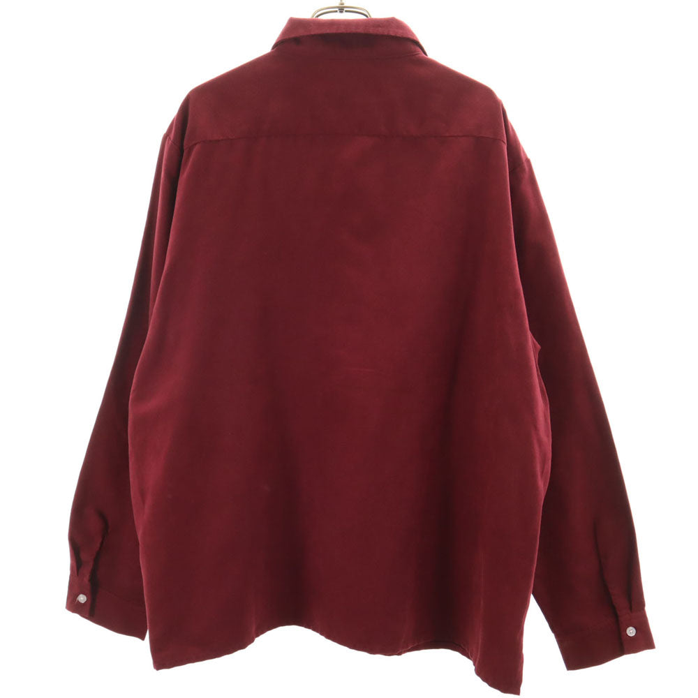 UNIVERSAL OVERALL ユニバーサルオーバーオール 長袖 ピーチスキン シャツ L ボルドー メンズ